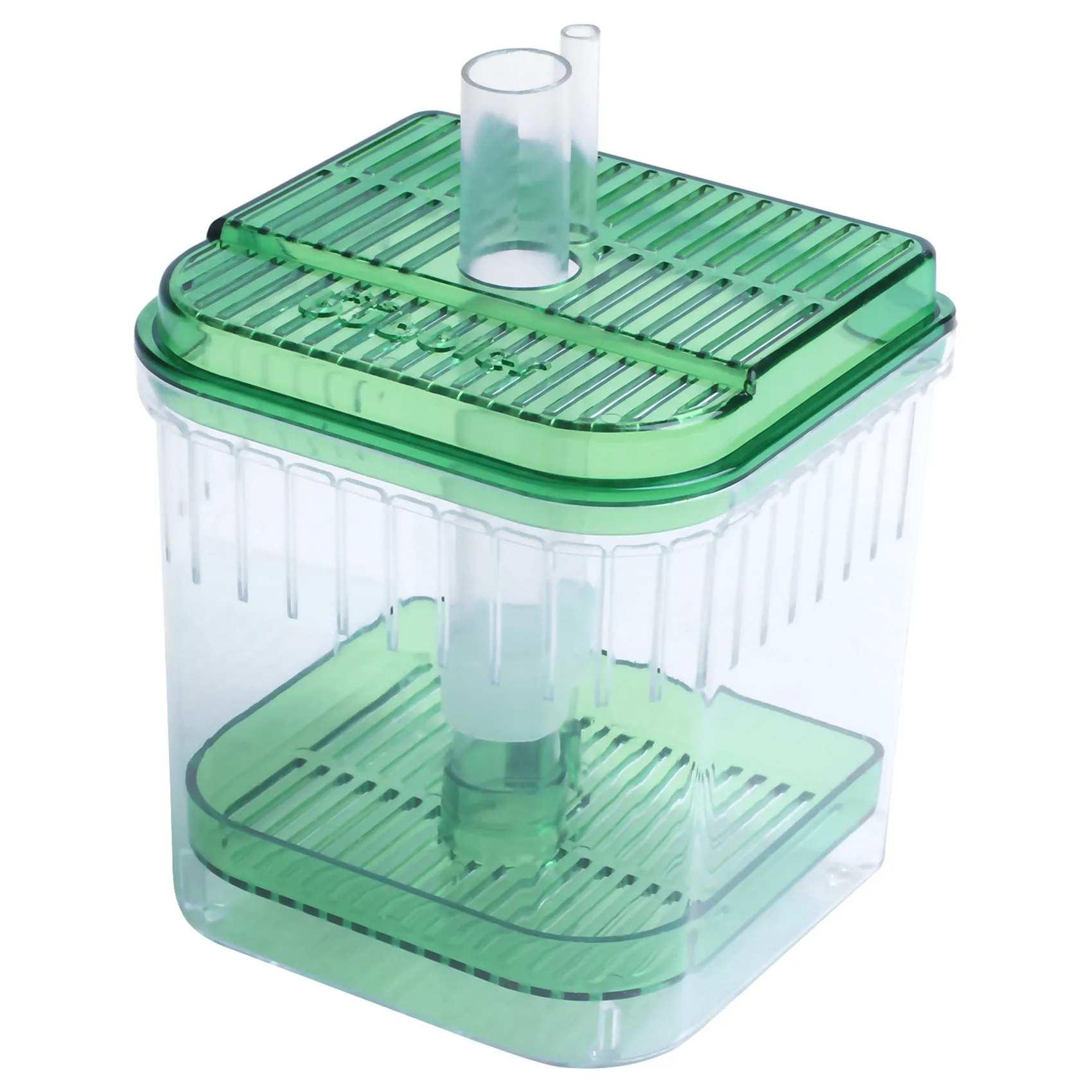 Пластиковый Квадратный аквариум с аквариумным фильтром, Нижняя коробка Прозрачно-зеленого цвета Изображение 0