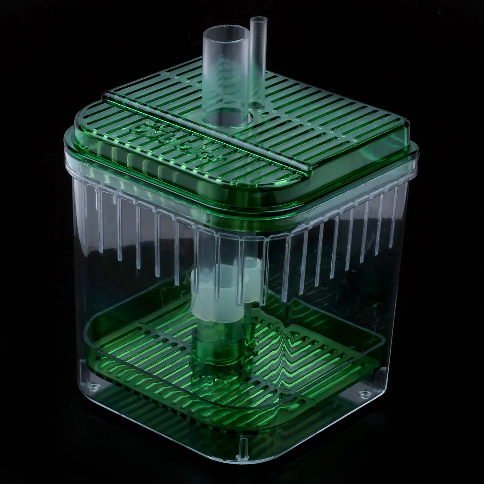 Пластиковый Квадратный аквариум с аквариумным фильтром, Нижняя коробка Прозрачно-зеленого цвета Изображение 1
