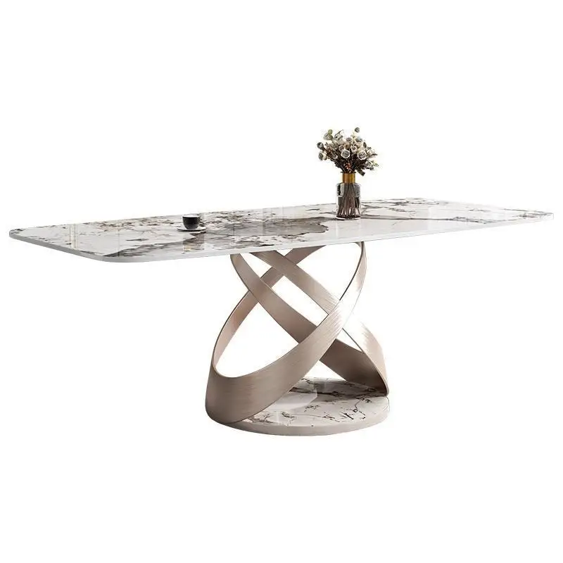 Яркий обеденный стол из шифера легкий роскошный дизайнерский прямоугольный обеденный стол из шифера обеденный стол обеденный стол Изображение 4