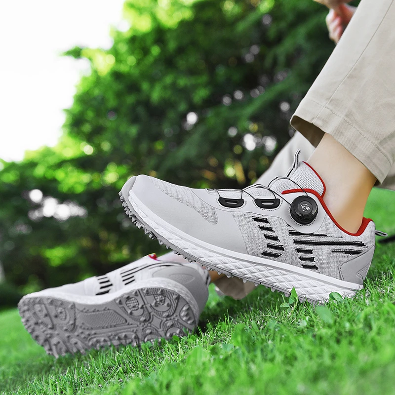 Sepatu Golf pria, sneaker latihan bernafas, jala berjalan ukuran besar 46 untuk lelaki Musim Panas 2023 Изображение 5