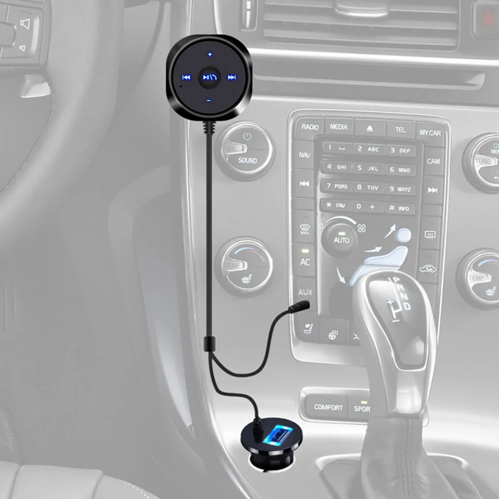 Автомобильный аудиоприемник, совместимый с Bluetooth, 3,5 мм AUX для смартфона, планшета, беспроводной музыкальный приемник, совместимый с Bluetooth. Изображение 5