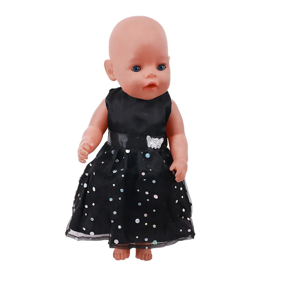 Черная кукольная одежда Юбка Подходит для рождественской одежды 18-дюймовой американской девочки 43-сантиметровые куклы-младенцы 18-дюймовая новорожденная кукла Изображение 1