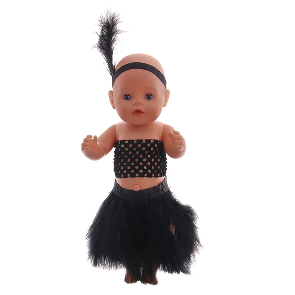 Черная кукольная одежда Юбка Подходит для рождественской одежды 18-дюймовой американской девочки 43-сантиметровые куклы-младенцы 18-дюймовая новорожденная кукла Изображение 4