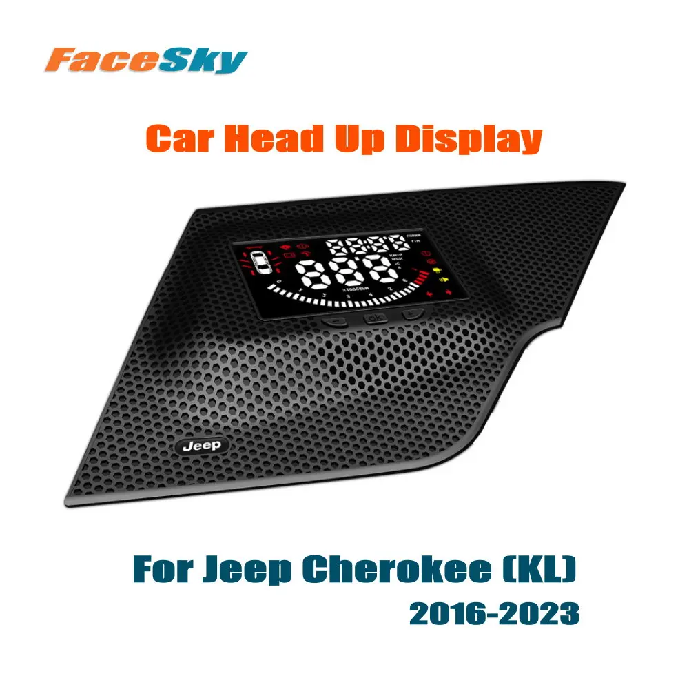 Автомобильный Головной дисплей FaceSky HUD для Jeep Cherokee (KL) 2016-2023 Автоаксессуары Проектор лобового стекла с видом спереди Изображение 0