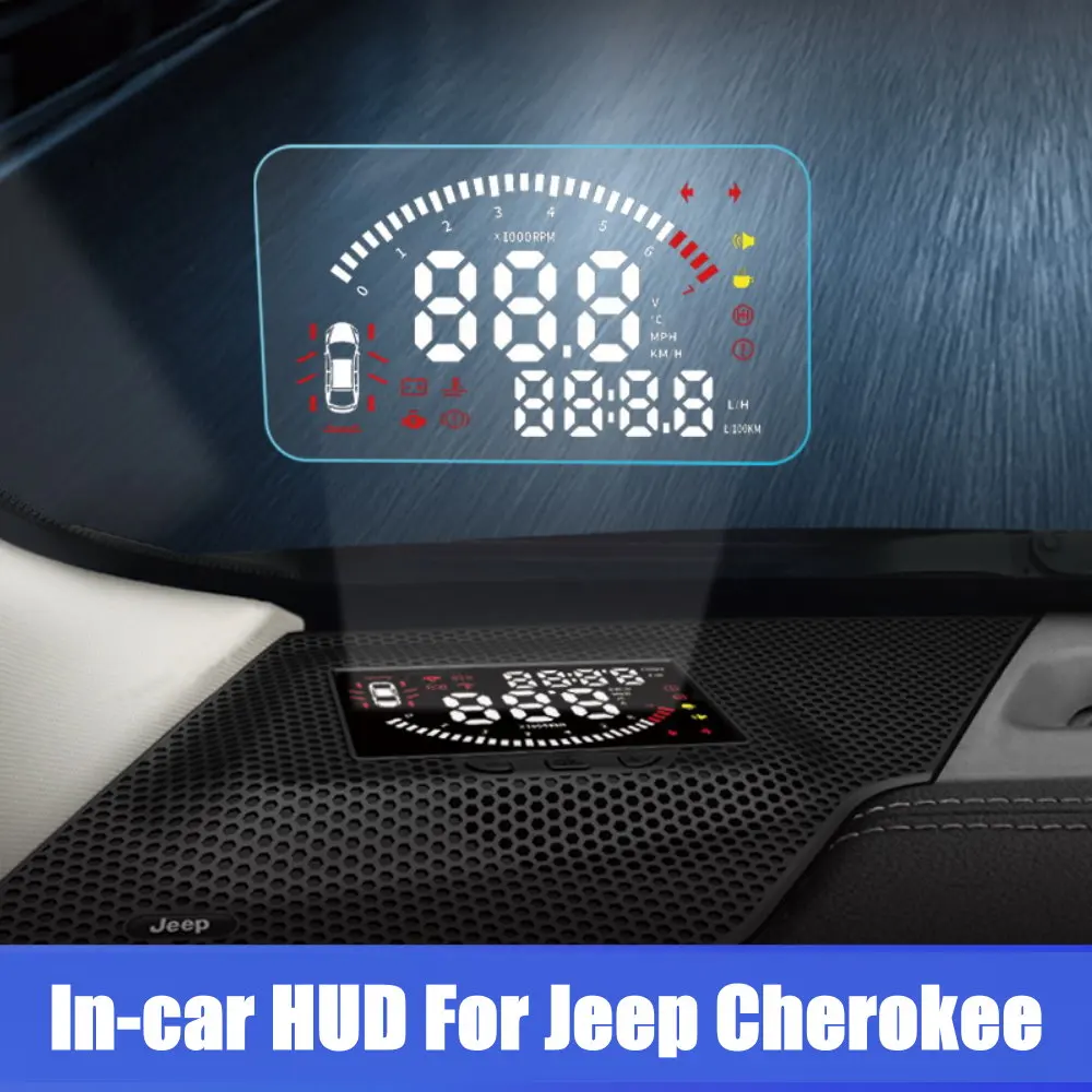 Автомобильный Головной дисплей FaceSky HUD для Jeep Cherokee (KL) 2016-2023 Автоаксессуары Проектор лобового стекла с видом спереди Изображение 1
