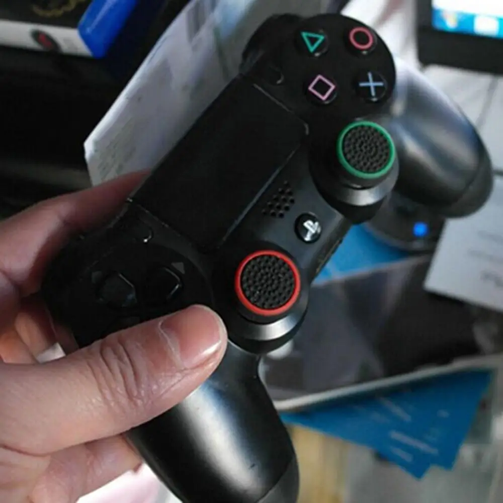 4 шт. Нескользящий силиконовый аналоговый джойстик, джойстик для большого пальца, ручки для большого пальца, чехлы для PS-3, PS4, PS5, Xbox 360, Xbox One Controller Изображение 4