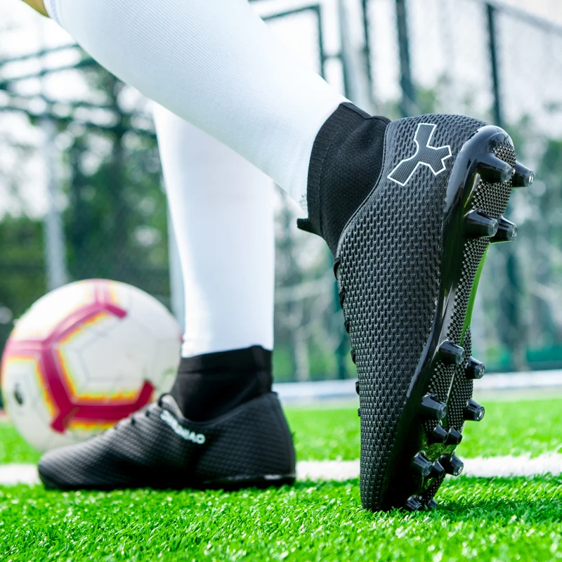 Мужские футбольные бутсы с длинными шипами для взрослых FG/TF, нескользящие детские бутсы для лодыжек, Профессиональные футбольные кроссовки на траве, футбольные бутсы Изображение 1