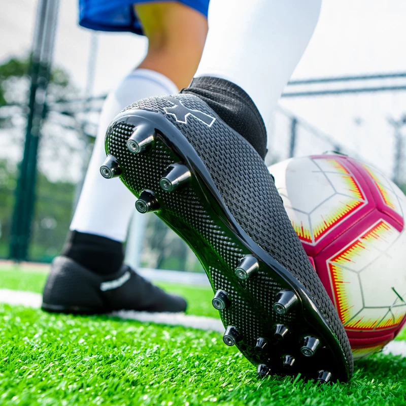 Мужские футбольные бутсы с длинными шипами для взрослых FG/TF, нескользящие детские бутсы для лодыжек, Профессиональные футбольные кроссовки на траве, футбольные бутсы Изображение 4