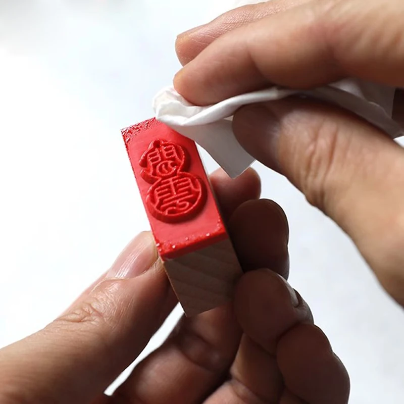 Прямоугольная деревянная резинотехническая силиконовая штампованная печать Xian Zhang для китайской каллиграфии, рисования и рукоделия Изображение 3