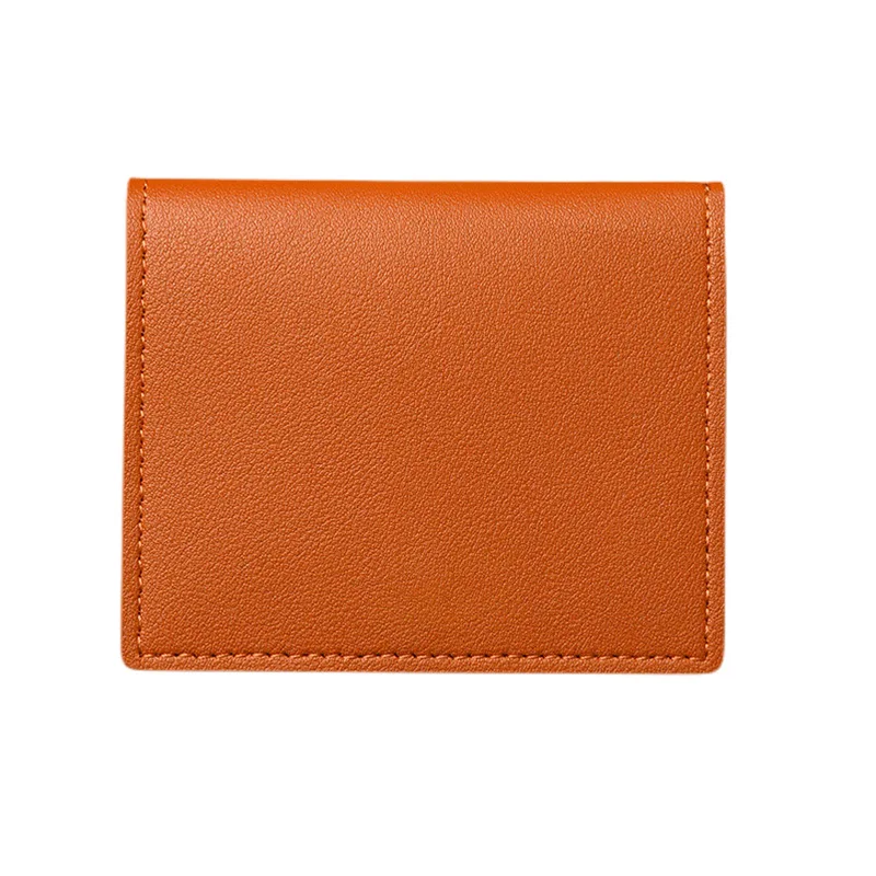 Однотонный маленький кошелек из искусственной кожи для женщин, короткий простой женский кошелек с кнопками, ультратонкая сумка для кредитных карт, кошелек для монет Изображение 5