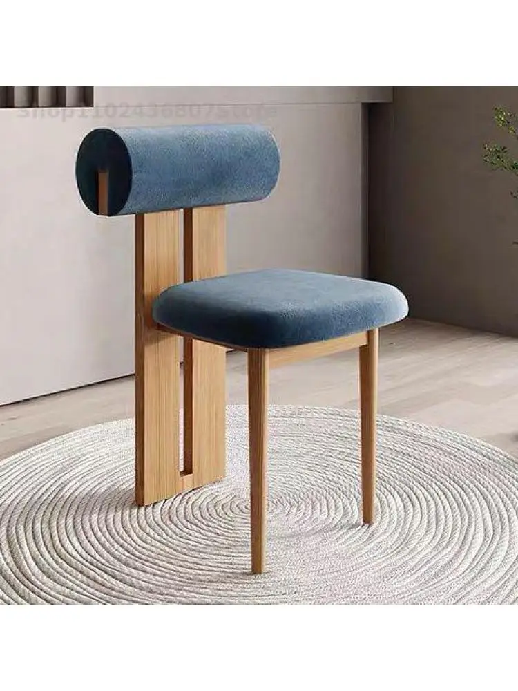 Ваби-саби стиль твердой древесины ткань обеденный стул скандинавский японский макияж стул с проживанием в семье дизайнер личности креативный стул для отдыха  Изображение 0