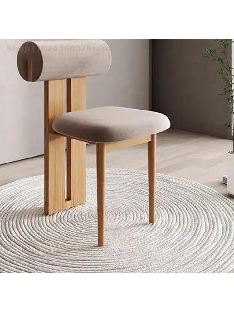 Ваби-саби стиль твердой древесины ткань обеденный стул скандинавский японский макияж стул с проживанием в семье дизайнер личности креативный стул для отдыха  Изображение 1