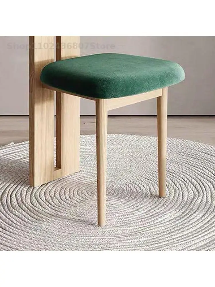 Ваби-саби стиль твердой древесины ткань обеденный стул скандинавский японский макияж стул с проживанием в семье дизайнер личности креативный стул для отдыха  Изображение 3
