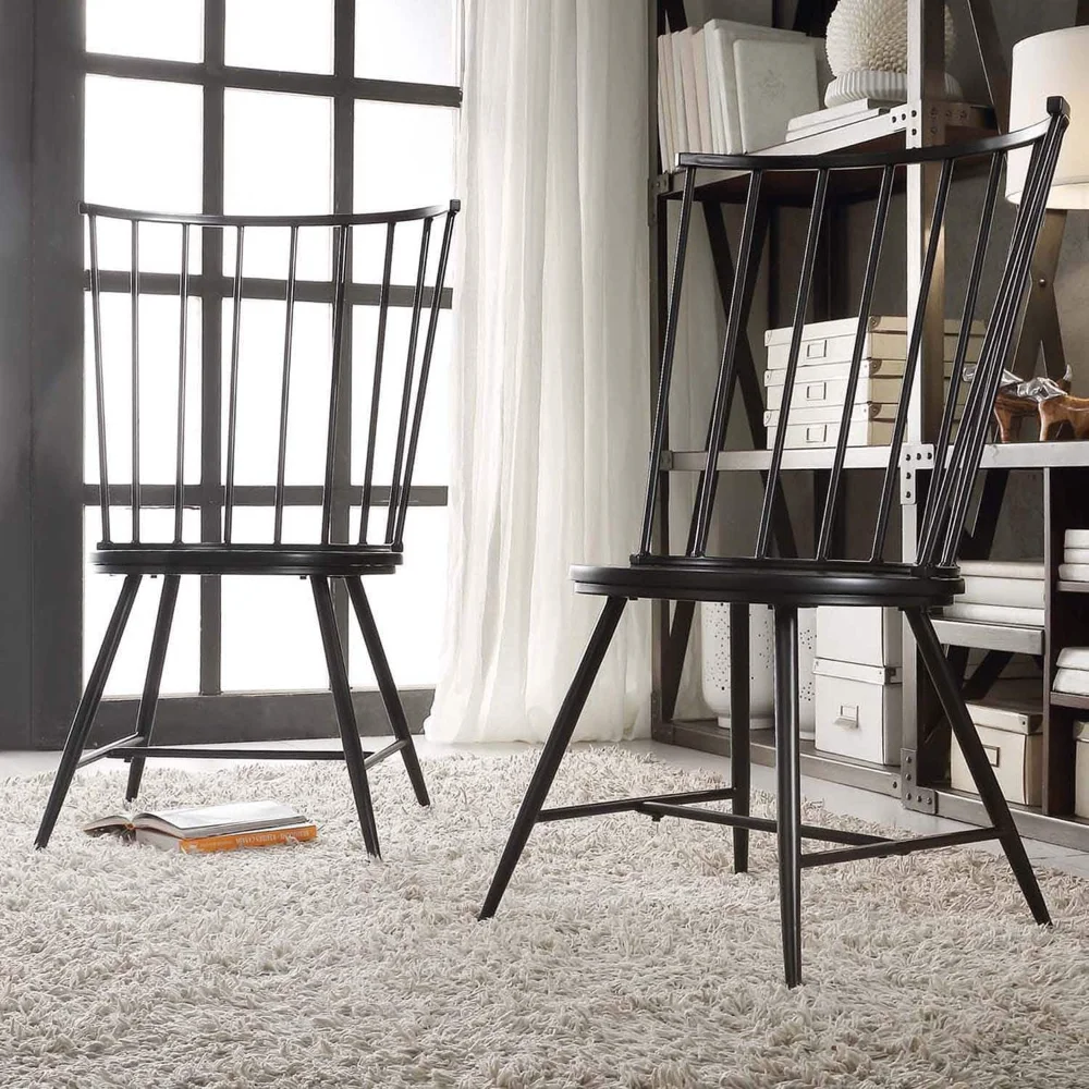 Бесплатная доставка по США Обеденный стул Chelsea, деревянный набор из 2 штук, черный 22,50x21,50x39,00 дюймов Изображение 1