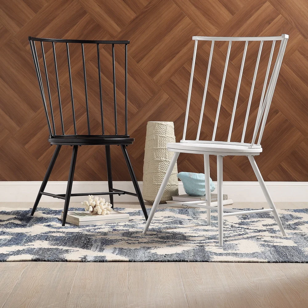 Бесплатная доставка по США Обеденный стул Chelsea, деревянный набор из 2 штук, черный 22,50x21,50x39,00 дюймов Изображение 2