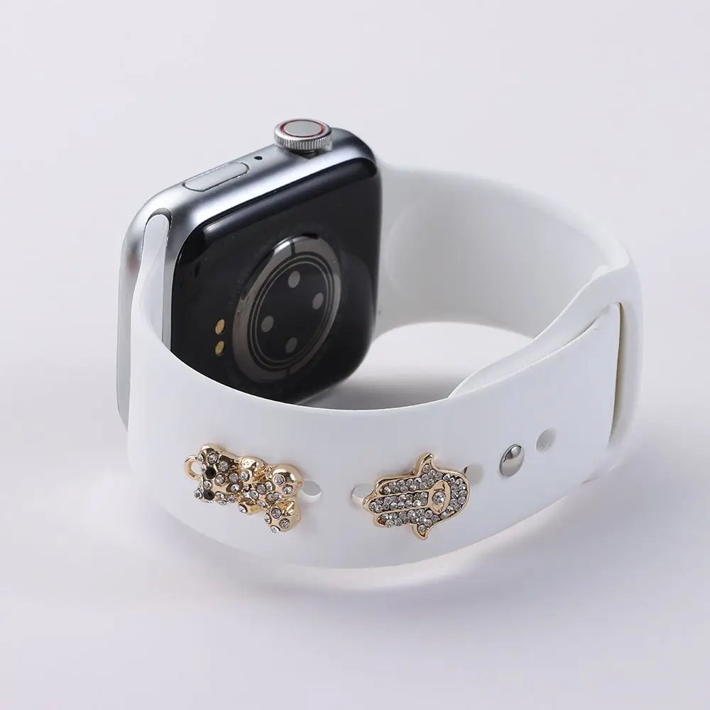 Силиконовый Ремешок Декоративные Гвозди Для Ремешка Apple Watch Подвески Металлические Креативные Заклепки Аксессуары Для iwatch Изображение 3