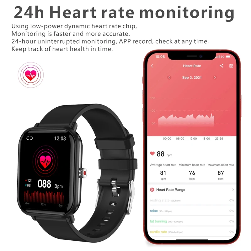 Мужские смарт-часы Женские Спортивные фитнес-часы с полным сенсорным экраном, насыщающие кровь кислородом, Ip67 Водонепроницаемые Bluetooth для мужчин Xiaomi Smartwatch Изображение 2