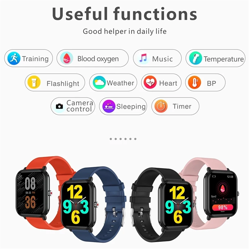 Мужские смарт-часы Женские Спортивные фитнес-часы с полным сенсорным экраном, насыщающие кровь кислородом, Ip67 Водонепроницаемые Bluetooth для мужчин Xiaomi Smartwatch Изображение 5
