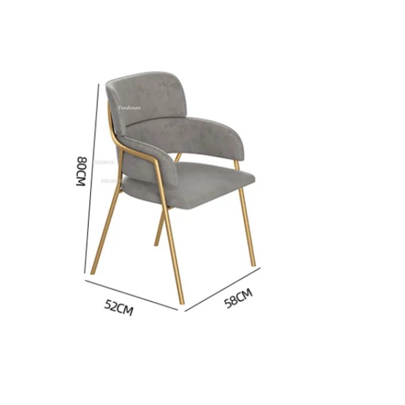 Европейские обеденные стулья для отдыха на заказ, кресло с тканевой спинкой, Обеденный стул, кухонная мебель, Роскошные стулья для зала ресторана отеля Изображение 3
