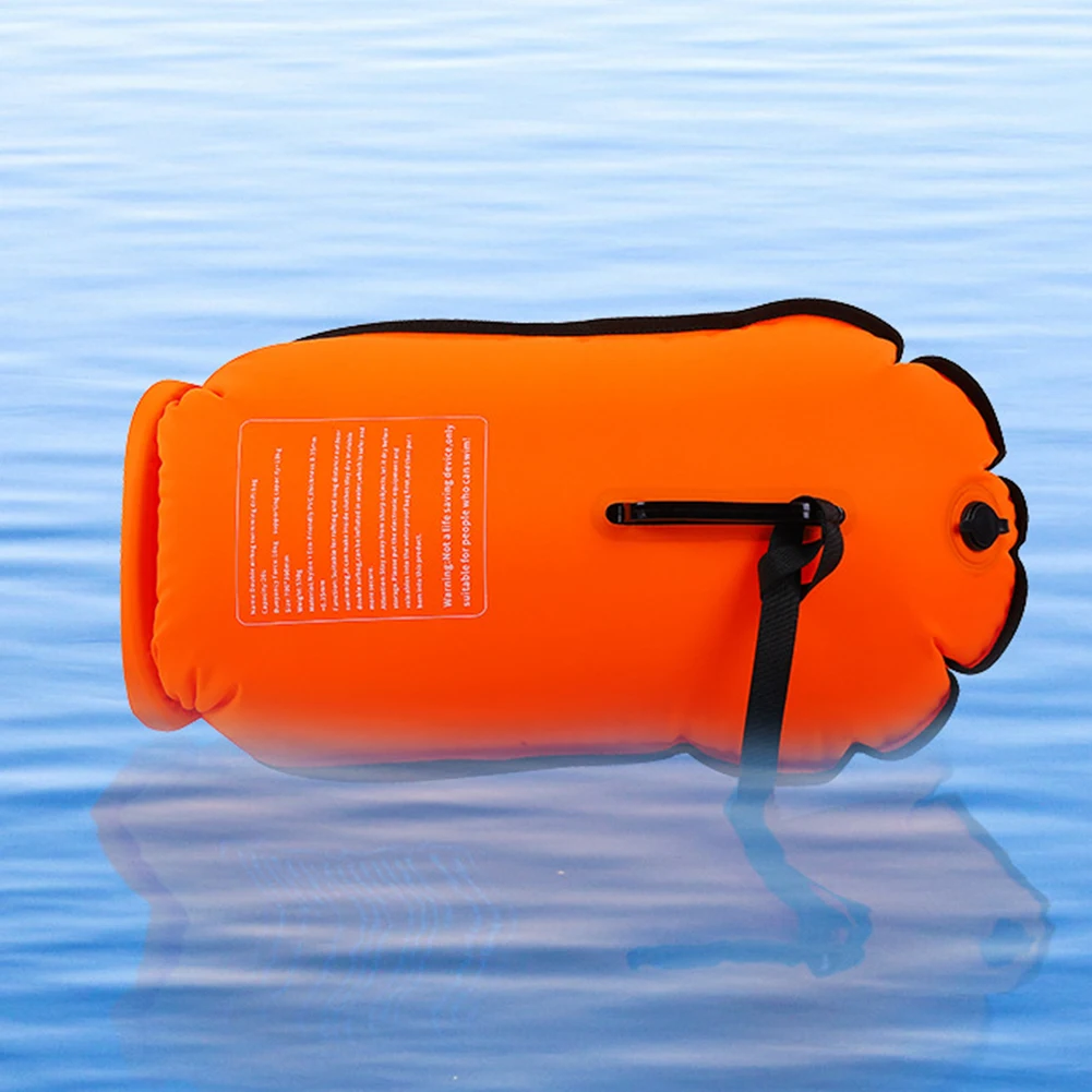 20-литровый надувной открытый плавательный буй, буксировочный мешок для сухого плавания с поясным ремнем для катания на лодках, рафтинга, ведро для плавания, сумка для безопасности водных видов спорта. Изображение 2