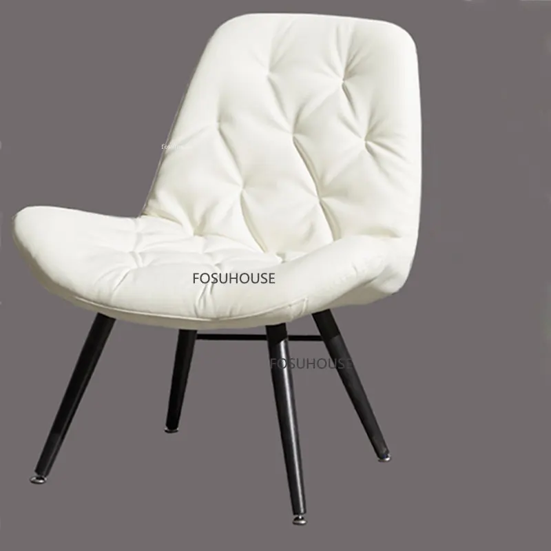Скандинавские кресла для отдыха из искусственной кожи, мебель для гостиной, односпальный диван, бытовые дизайнерские стулья для гостиной со спинкой Изображение 1