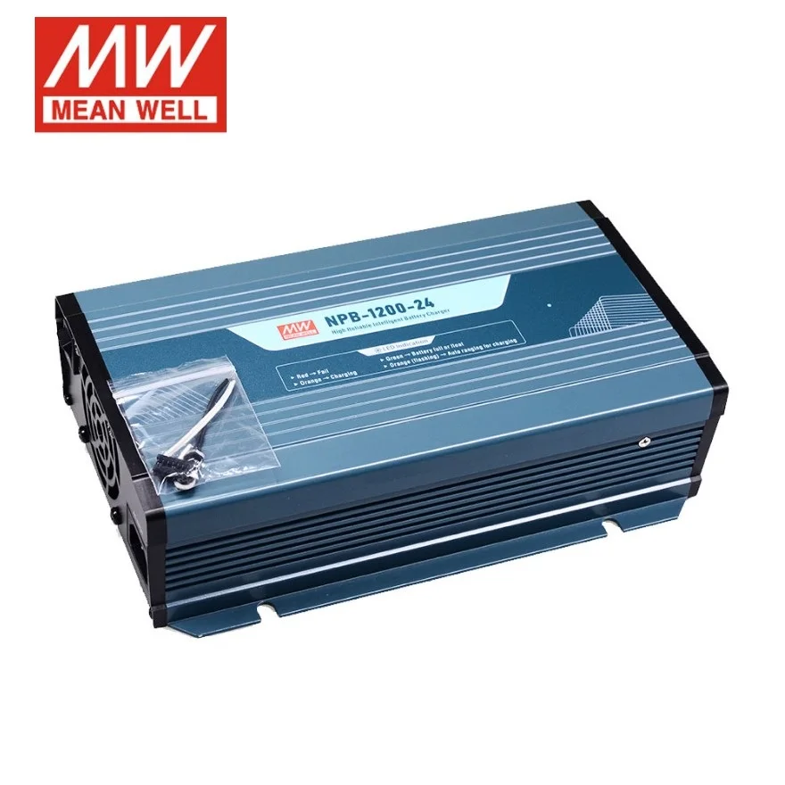 MEAN WELL Power NPB-1200-12/24/ Интеллектуальное зарядное устройство 48 В 750 Вт, 2/3-сегментный свинцово-кислотный / литиевый аккумулятор Изображение 0
