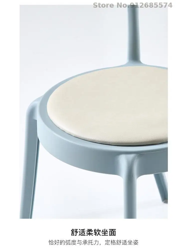 Скандинавский минималистичный пластиковый стул Ins, современный креативный обеденный стул для домашнего ресторана, сетчатый красный стул для повседневного макияжа со спинкой Изображение 5