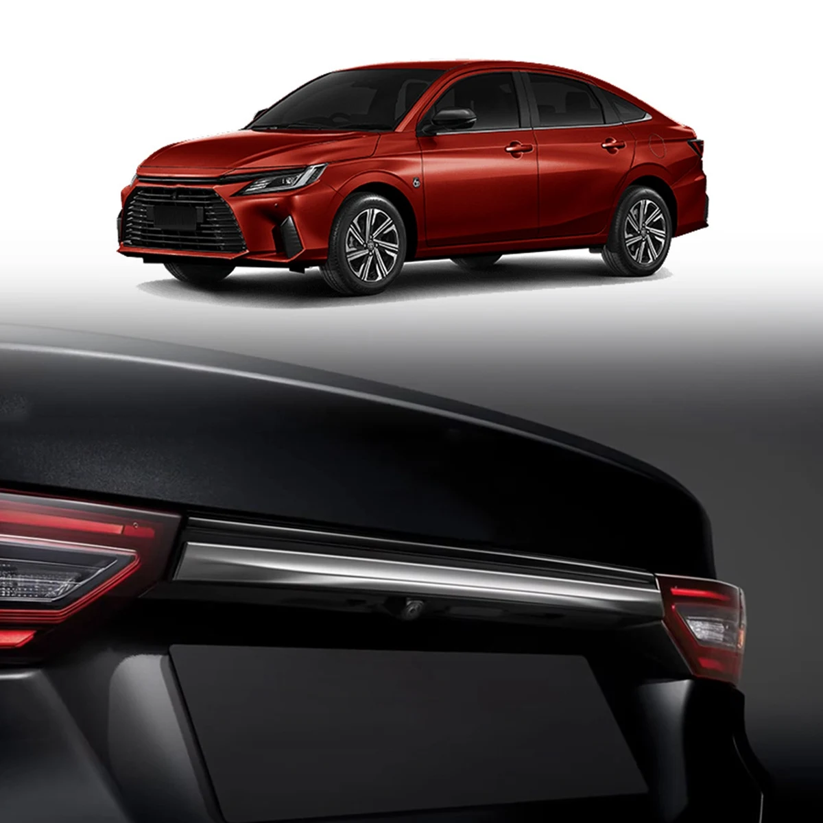 Для Toyota Yaris Ativ VIOS 2023 года ABS Хромированная задняя дверь багажника Отделка крышки багажника Украшение задней двери Изображение 5