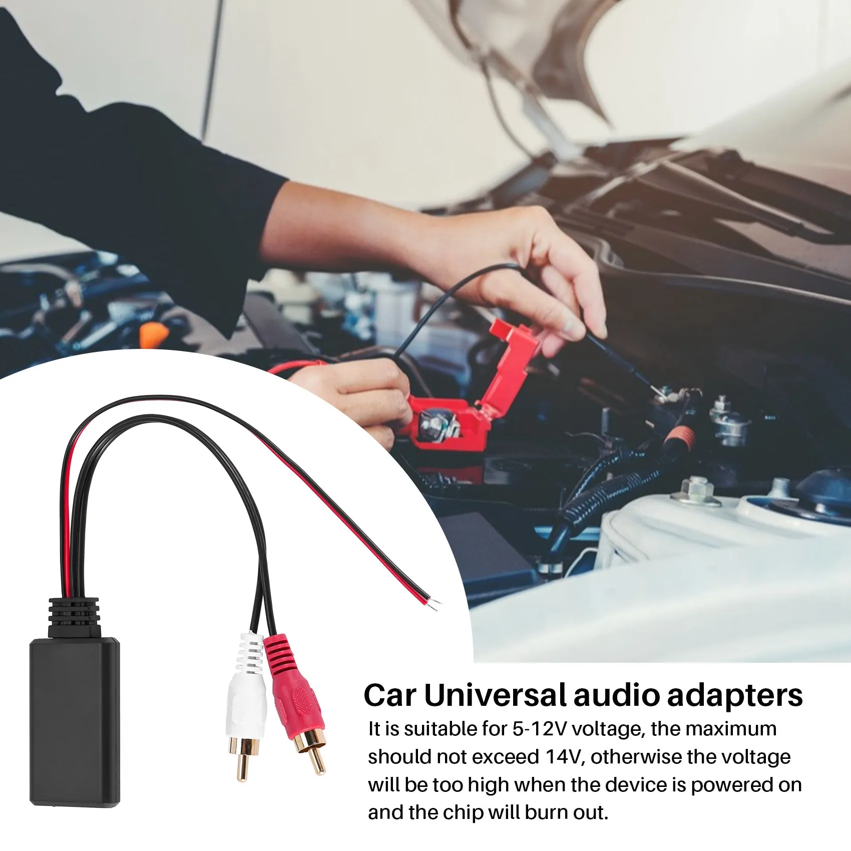 Автомобильный Универсальный беспроводной модуль Bluetooth Музыкальный адаптер Аудиокабель Rca Aux Изображение 1