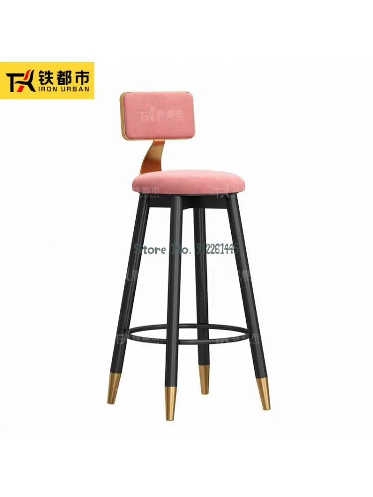 Барный стул с поворотным подъемом, современная простая спинка для бара, легкий в домашнем хозяйстве, роскошный табурет для кассира с высокими ножками Изображение 0