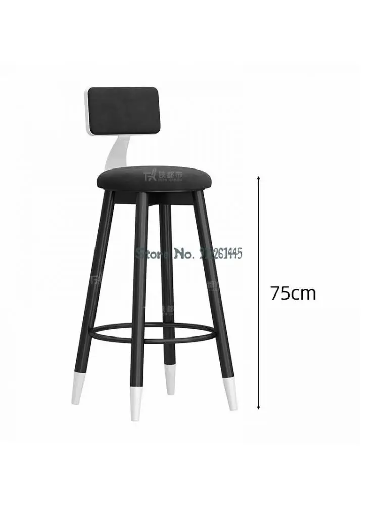 Барный стул с поворотным подъемом, современная простая спинка для бара, легкий в домашнем хозяйстве, роскошный табурет для кассира с высокими ножками Изображение 5