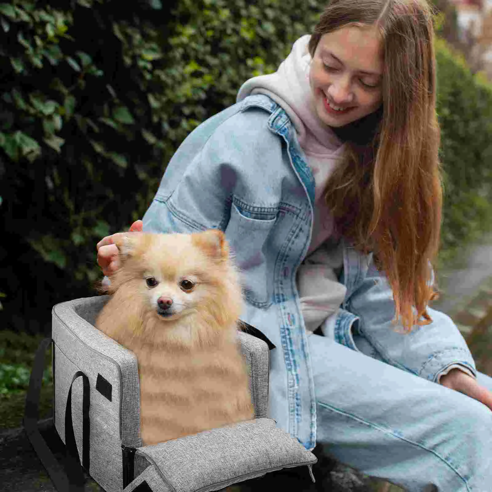 Автокресло для собак, автокресло для домашних животных, Подлокотник для автомобильной кровати, аксессуар для путешествий для собак, тканевые сиденья-бустеры, Маленькая консоль Изображение 3