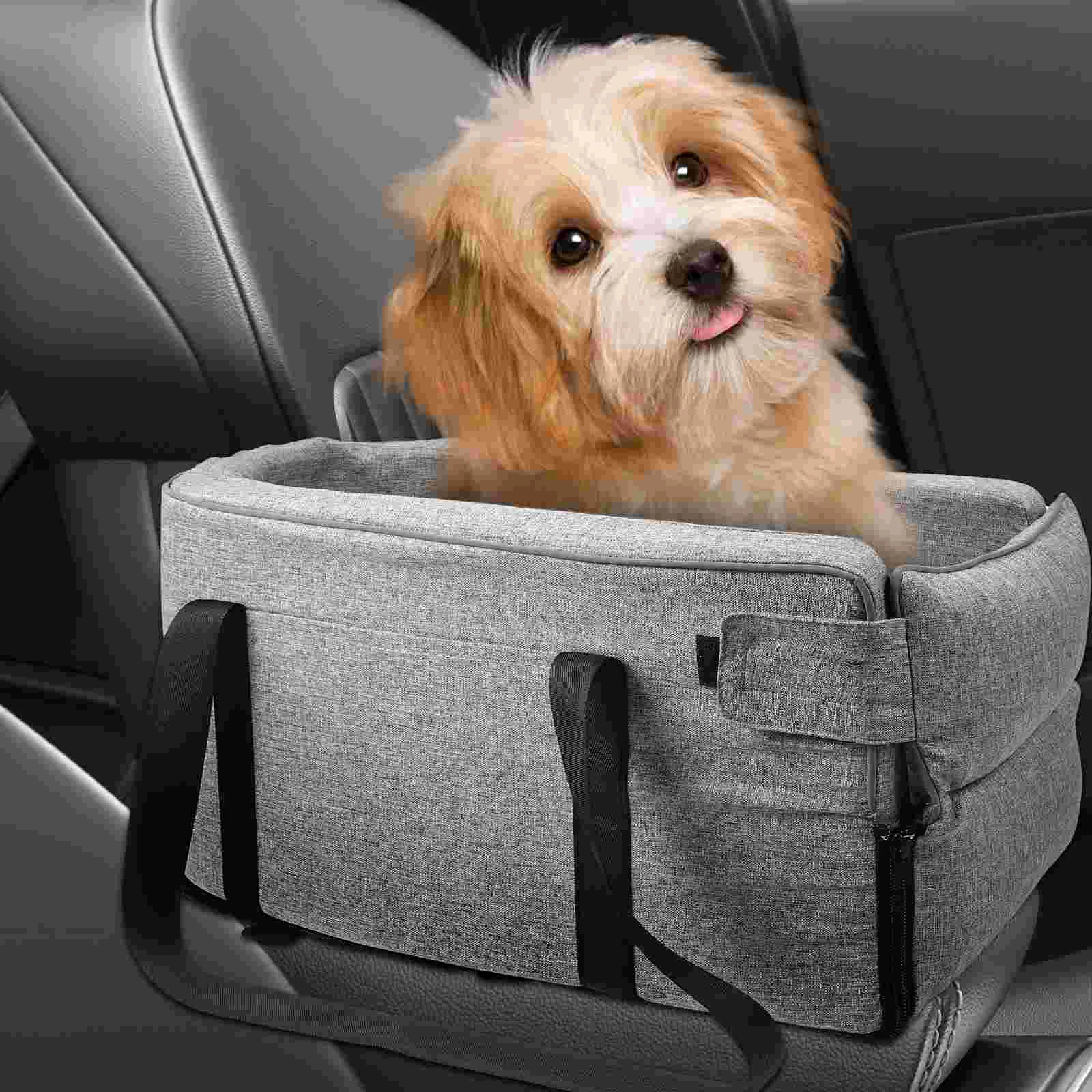 Автокресло для собак, автокресло для домашних животных, Подлокотник для автомобильной кровати, аксессуар для путешествий для собак, тканевые сиденья-бустеры, Маленькая консоль Изображение 5