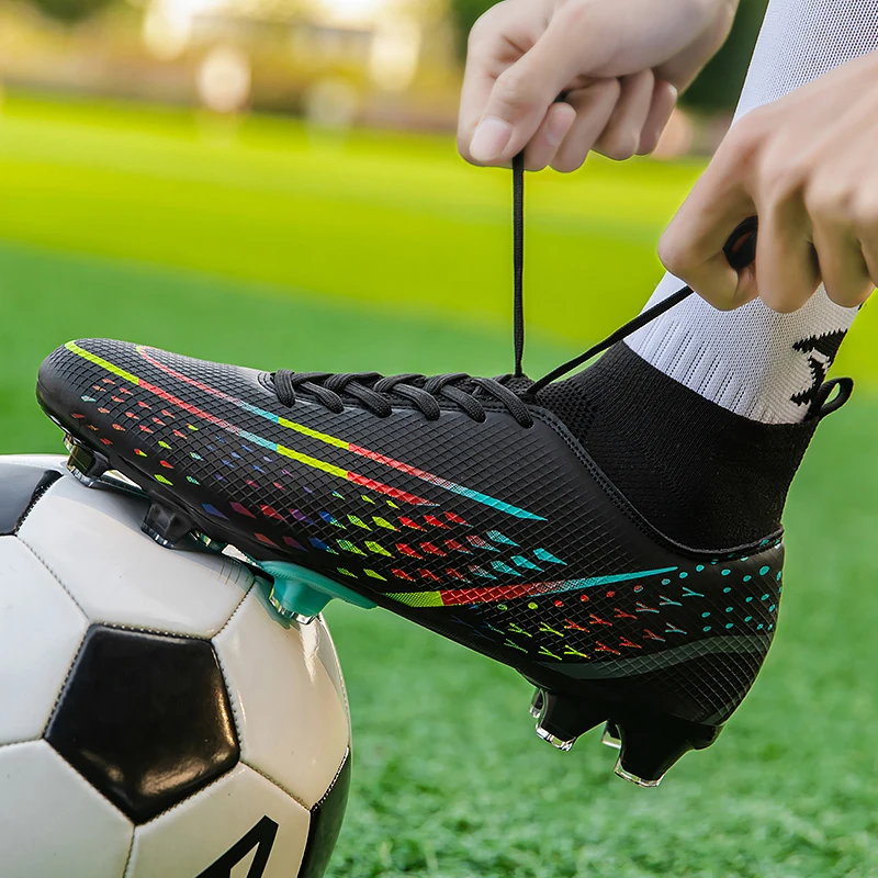 2023 НОВЫЕ мужские футбольные бутсы для взрослых и детей Футбольные бутсы с высокими щиколотками, спортивная обувь для тренировок на траве, 2023 Мужские кроссовки Изображение 1