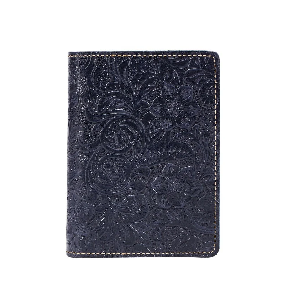Роскошный Кожаный кошелек для паспорта из натуральной кожи, женская сумка для кредитных карт и удостоверений личности, сумка для путешествий с тиснением Изображение 0