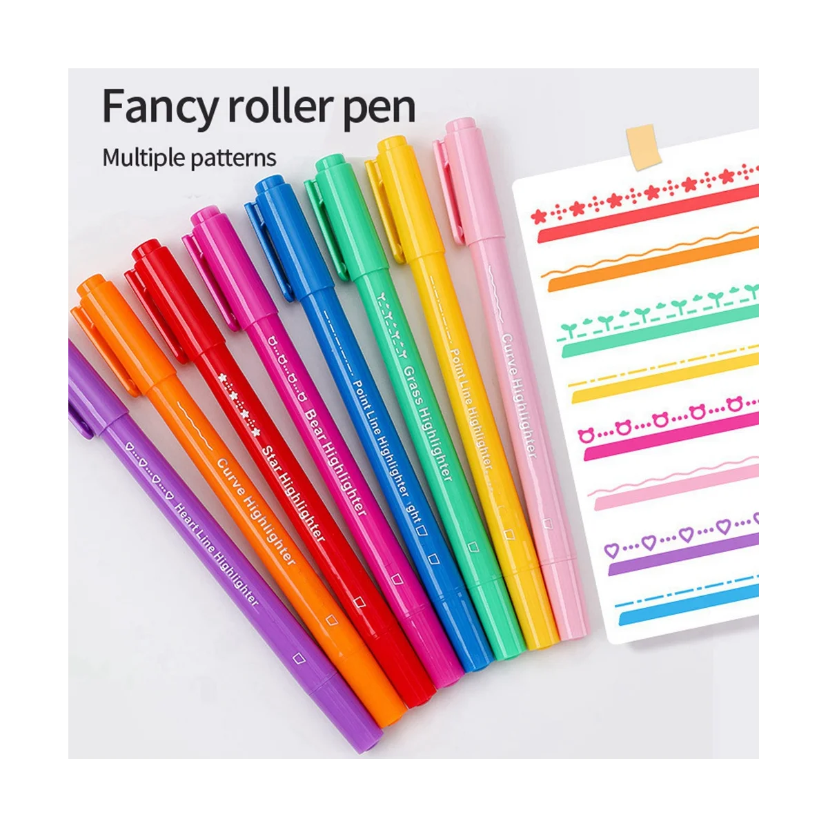 Эстетичный набор ручек-маркеров, 8 различных форм, ручки-маркеры с двумя наконечниками для детей, новые канцелярские школьные принадлежности Изображение 0