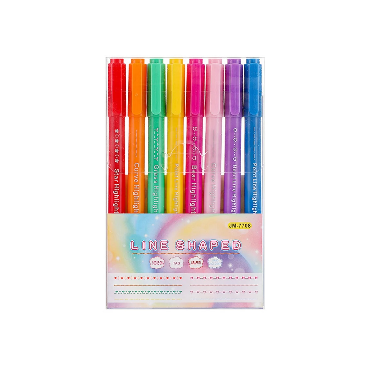 Эстетичный набор ручек-маркеров, 8 различных форм, ручки-маркеры с двумя наконечниками для детей, новые канцелярские школьные принадлежности Изображение 3