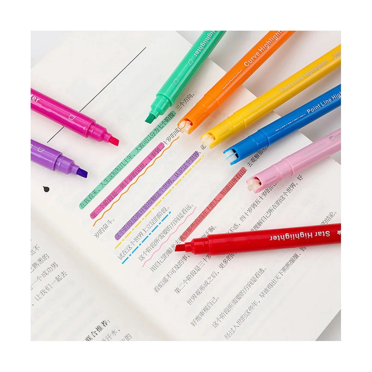 Эстетичный набор ручек-маркеров, 8 различных форм, ручки-маркеры с двумя наконечниками для детей, новые канцелярские школьные принадлежности Изображение 5