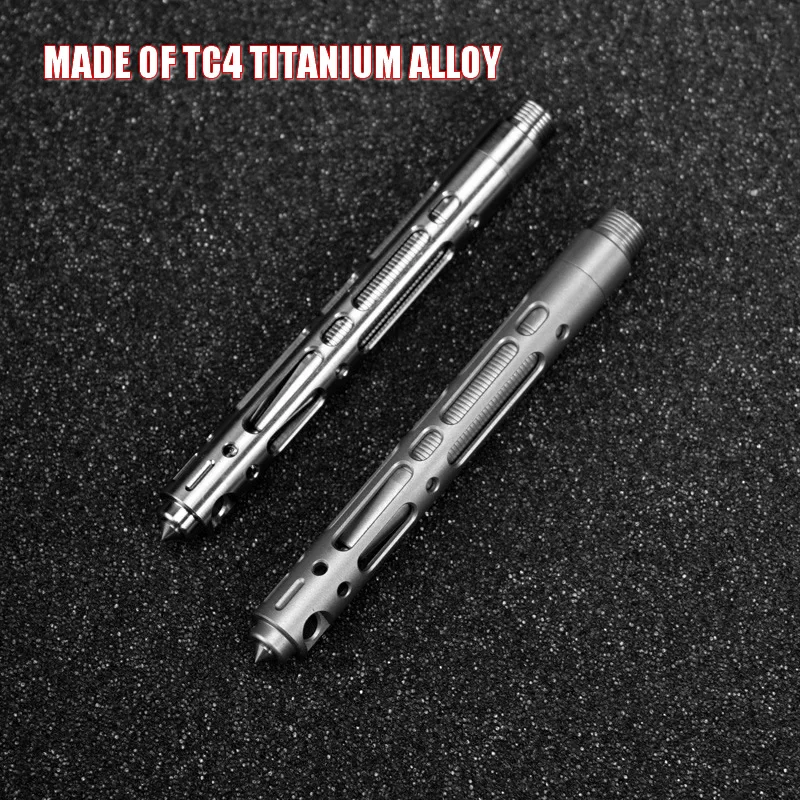 Титановая Мини-тактическая ручка TC4 для самообороны на открытом воздухе EDC Инструмент Брелок Карманная Деловая ручка для письма Коллекционная ручка Изображение 2