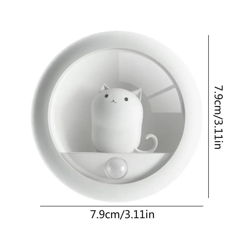 Ночник с датчиком движения в форме кошки, светодиодный светильник для прихожей с датчиком движения, необходимый для дома USB-зарядка, прикроватный светильник для прогулок Изображение 5