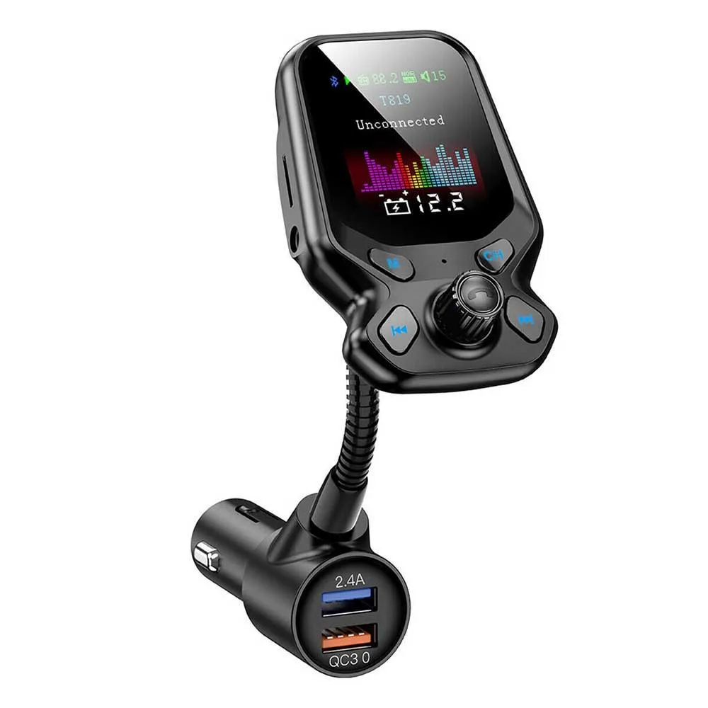 Беспроводной MP3-плеер радиоадаптер Bluetooth FM-передатчик Автомобильный FM-передатчик 1,8-дюймовый цветной экран 87,5 МГц-108 МГц Прочный новый Изображение 0