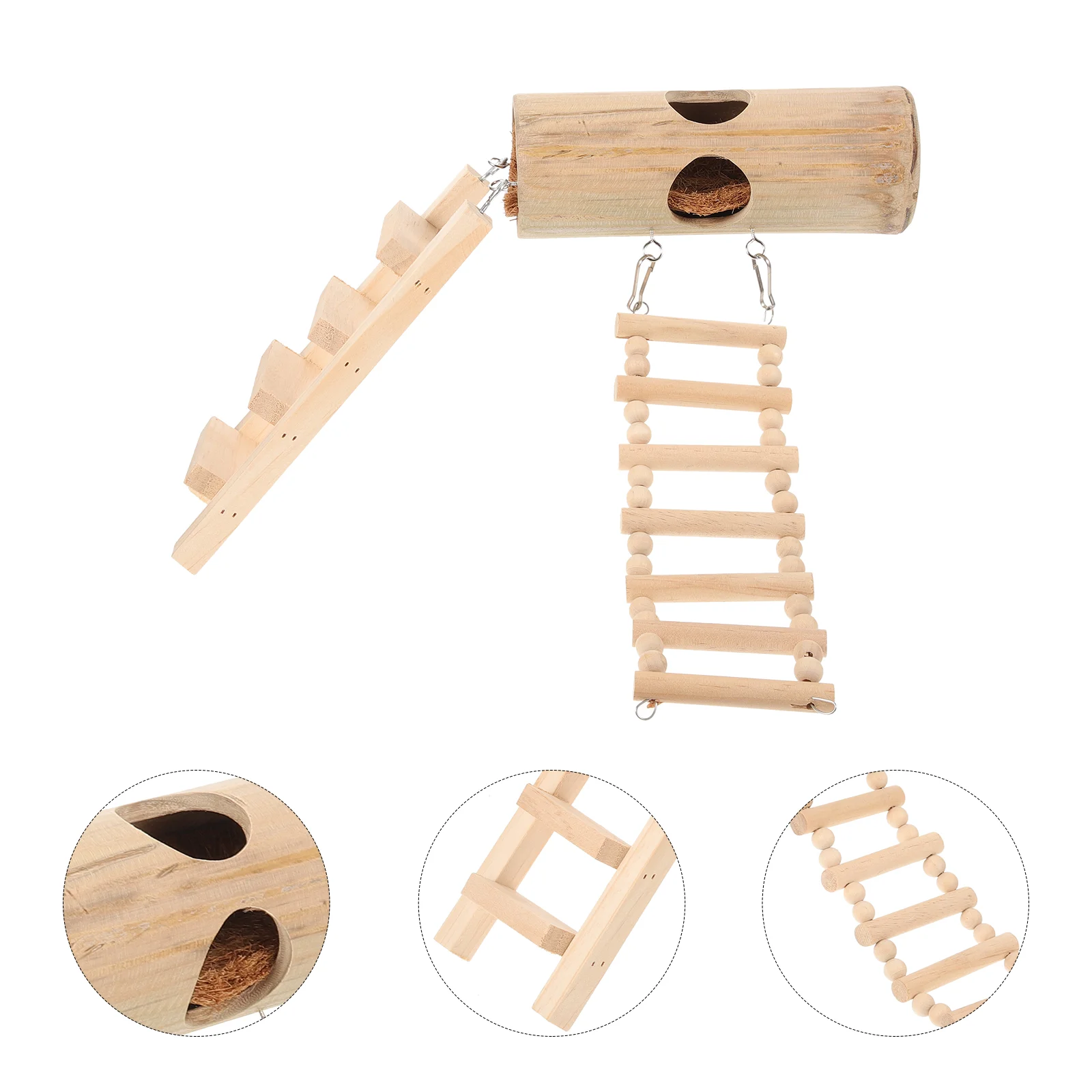 Игрушки для попугаев, лестница для гнезда хомяка, декоративная спальная клетка для разведения птиц, бамбуковый домик Изображение 1
