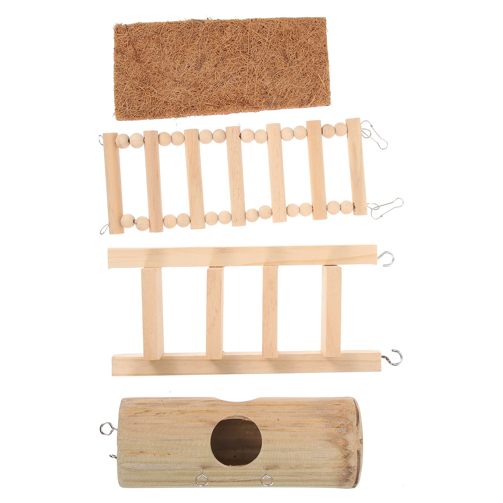 Игрушки для попугаев, лестница для гнезда хомяка, декоративная спальная клетка для разведения птиц, бамбуковый домик Изображение 3