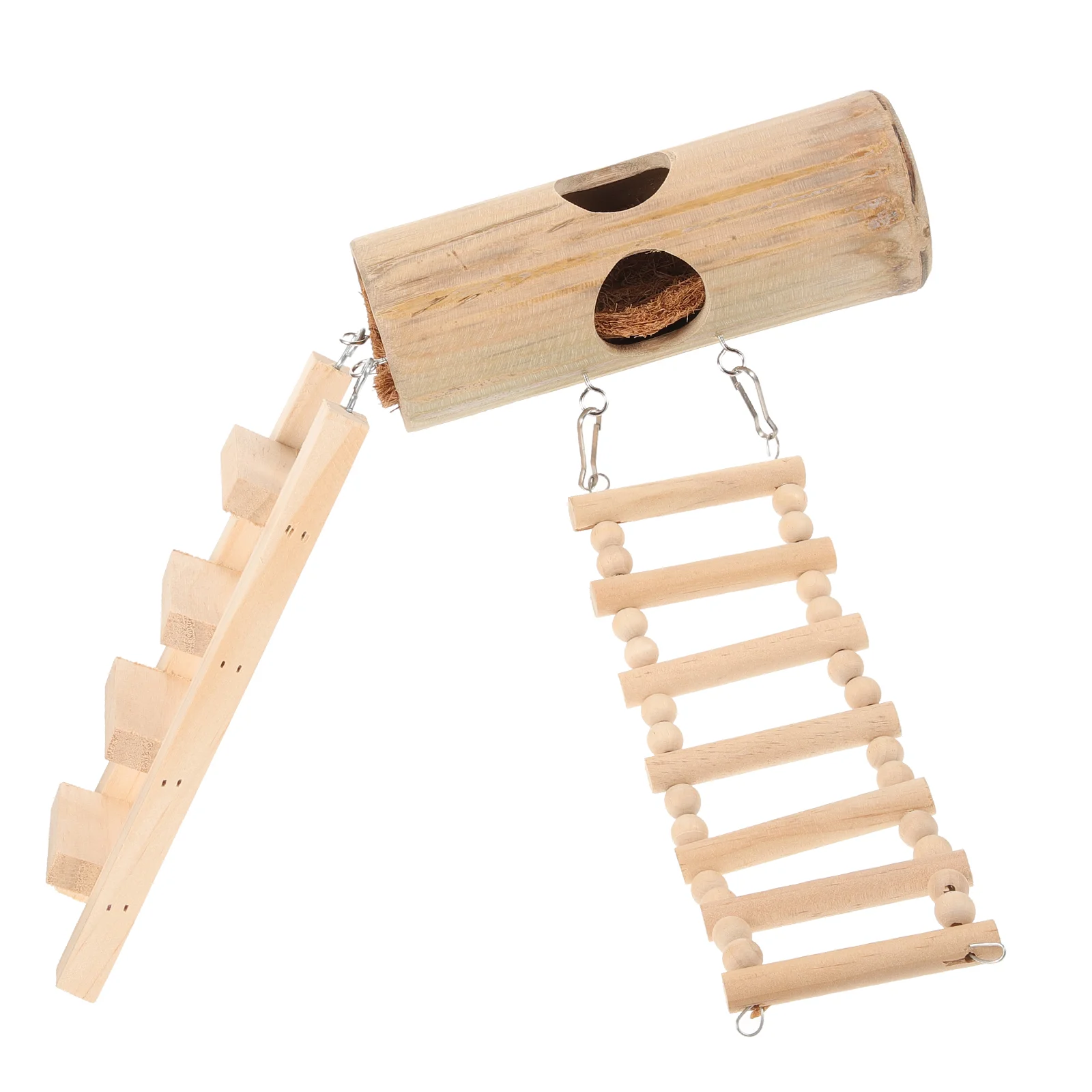 Игрушки для попугаев, лестница для гнезда хомяка, декоративная спальная клетка для разведения птиц, бамбуковый домик Изображение 5