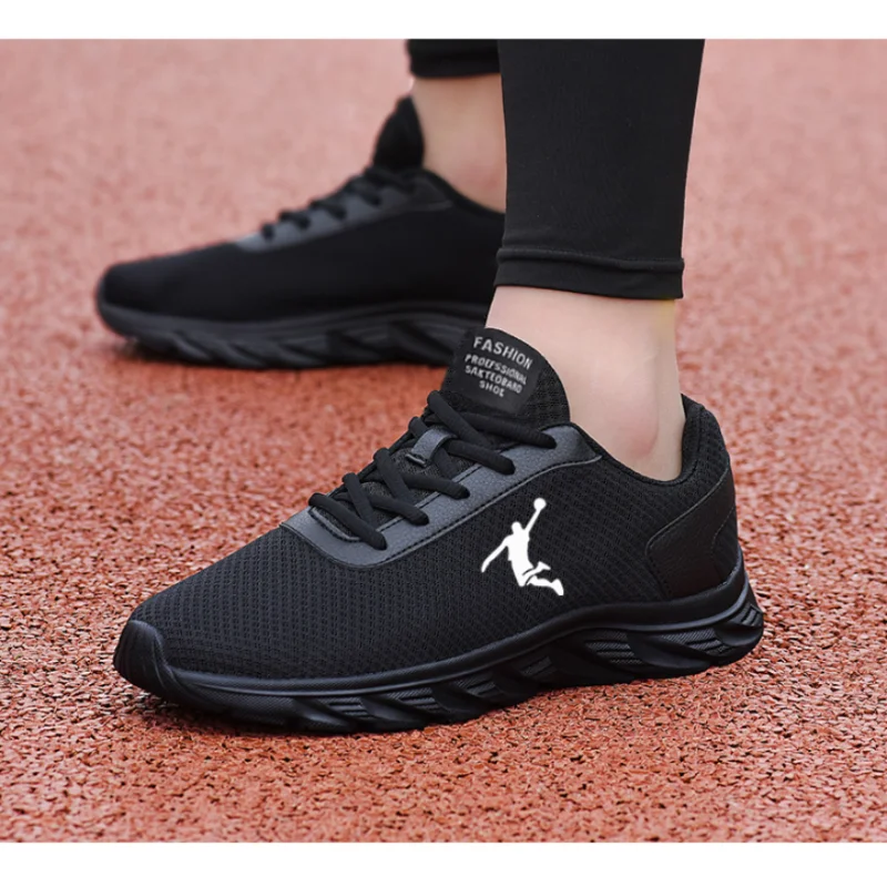 Летние Мужские повседневные кроссовки, легкие дышащие кроссовки для бега, мужские кроссовки для отдыха на шнуровке, прогулочные кроссовки на плоской подошве, Zapatillas Hombre Изображение 5