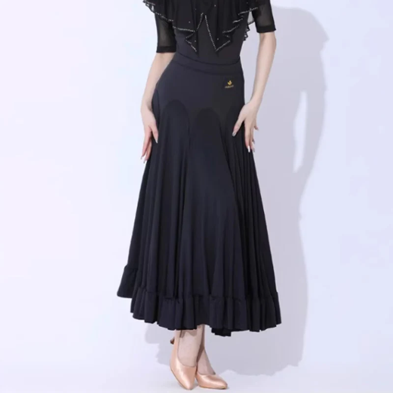 Женская юбка для бальных танцев, красно-черный костюм для танго, юбка для выпускного вечера, юбка для вальса, современная тренировочная одежда DL10940 Изображение 2