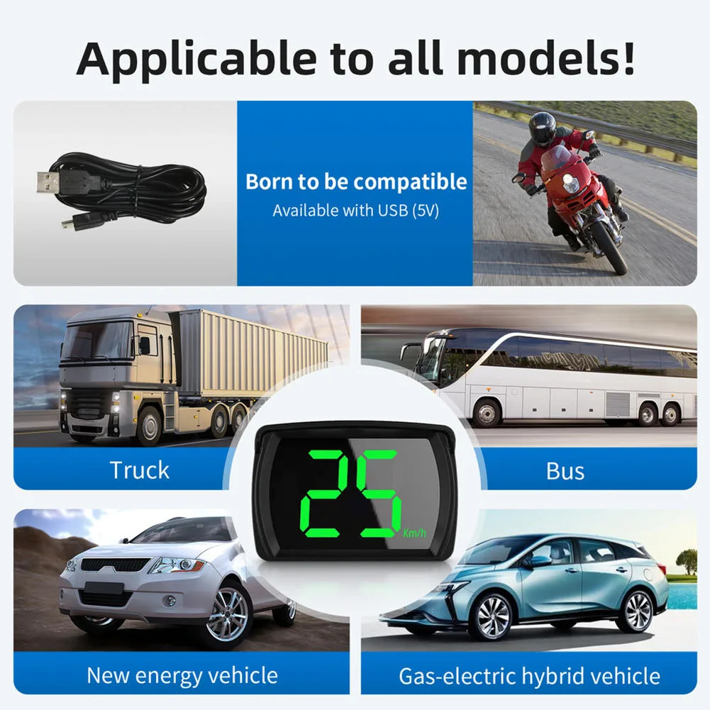 Мини-автомобильный светодиодный цифровой спидометр Подключи и играй автомобильный HUD-дисплей для грузовика Изображение 5