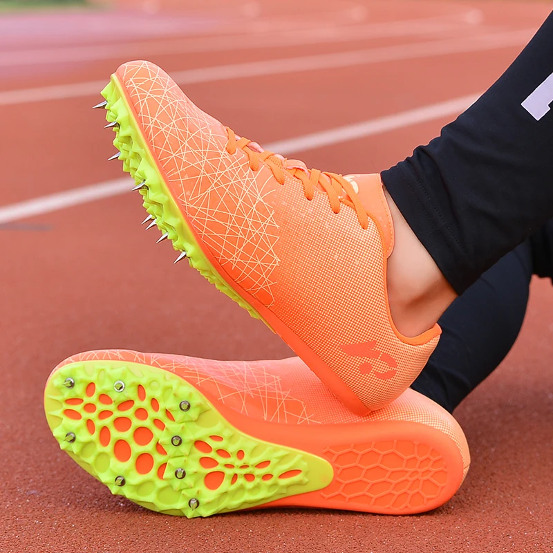 Мужская Женская спортивная обувь для легкой атлетики С шипами, спортивная обувь для бега, кроссовки для трекинга, обувь для девочек с шипами, спортивные кроссовки для гонок, гвозди Изображение 4
