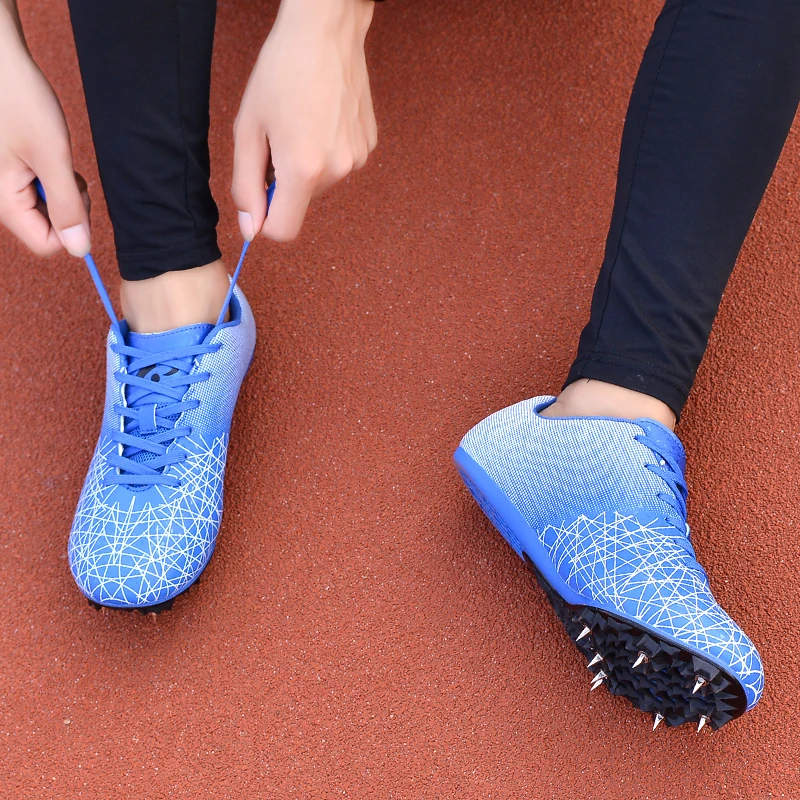 Мужская Женская спортивная обувь для легкой атлетики С шипами, спортивная обувь для бега, кроссовки для трекинга, обувь для девочек с шипами, спортивные кроссовки для гонок, гвозди Изображение 5