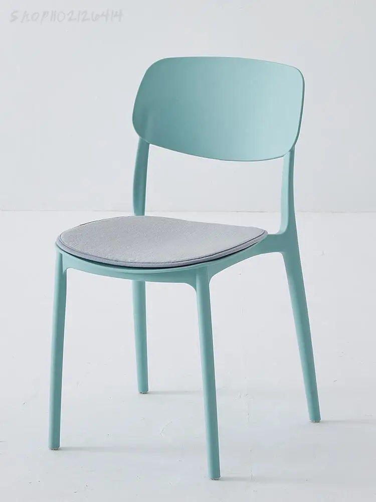 Стул домашний легкий роскошный обеденный стул в скандинавском стиле с простой современной спинкой, белый обеденный стол и стул, штабелируемый письменный стол для спальни, табурет Изображение 0